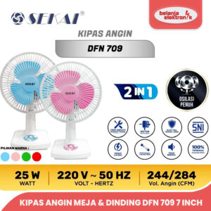 Sekai Kipas Angin Meja & Dinding 2In1 Desk Fan Dfn 709 7 Inch